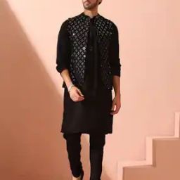 Men Regular Fit Embroidered Nehru jacket-picture-49