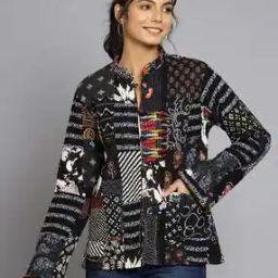 Women Floral Print Regular Fit Jacket-30