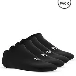 Pack of 4 Men Typographic Print No-Show Socks-image-5