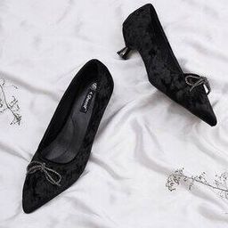 Women Pumps with Bow Accent-14