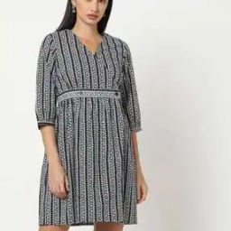 fusion Women Floral Print Relaxed Fit Wrap Dress-picture-17