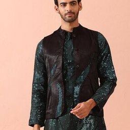 Mandarin Collar Jacket with Full Sleeves-22