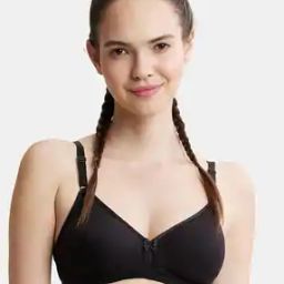 1581 Wirefree Non-Padded Super Combed Cotton Elastane Stretch Medium Coverage Beginners Bra with Ultrasoft and Durable Underband-image-54