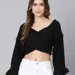 Women Relaxed Fit Wrap Top-image-72