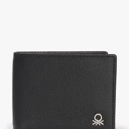 Genuine Leather Bi-Fold Wallet with Logo Metal Accent-image-36