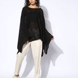 Women Pointelle-Knit Relaxed Fit Poncho-11
