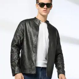 Men Regular Fit Biker Jacket-picture-51