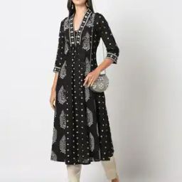 Women Embroidered Flared Kurta-63