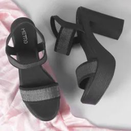 metro Women Chunky Heeled Sandals with Synthetic upper-picture-42
