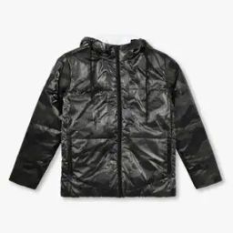 Boys Regular Fit Hooded Puffer Jacket-10