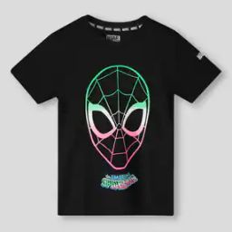 Boys Spider Man Print Relaxed Fit Round-Neck T-Shirt-image-26