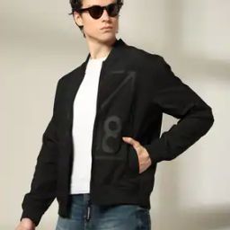 Men Decal Typographic Print Zip-Up Winterwear Jacket-picture-53
