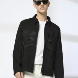 Men Embroidered Regular Fit Jacket-image-79