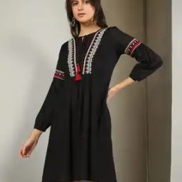 Women Embroidered A-Line Dress-image-33