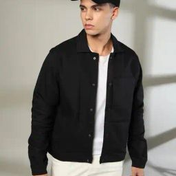 dnmx Men Regular Fit Shacket Jacket with Insert Pockets image 1