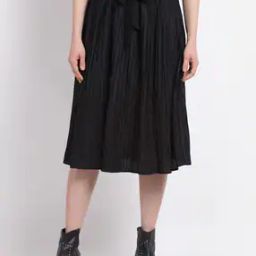 Solid Waist Tie-Up Skirt-image-64