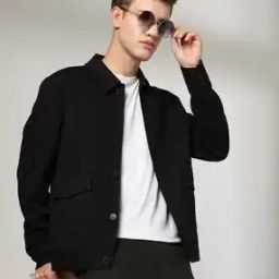 Men Slim Fit Bomber Jacket with Flap Pockets-picture-8