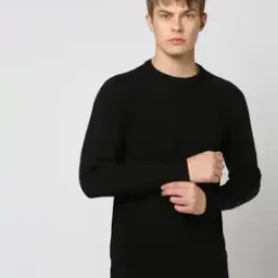 Men Ribbed Regular Fit Crew-Neck T-Shirt-image-16
