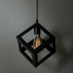 Cube-Shaped Cage Ceiling Lamp-11