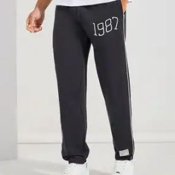 Men Embroidered Relaxed Fit Joggers with Elasticated Waistband-image-92