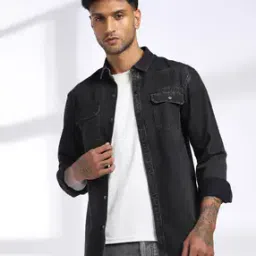 Men Slim Fit Shirt with Flap Pockets-image-55
