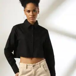Women Regular Fit Cotton Crop Shirt-image-24