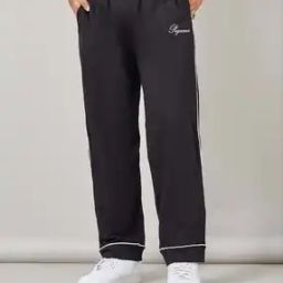 Men Typographic Print Joggers with Elasticated Waistband-image-33
