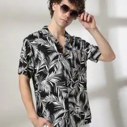 Men Tropical Print Regular Fit Resort Shirt-image-79