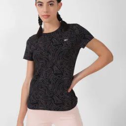 Women Printed Slim Fit T-Shirt with Short Sleeves-image-52