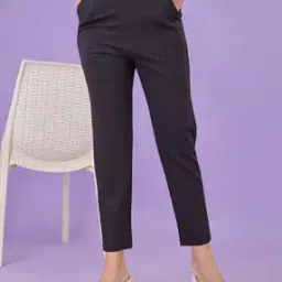Women Slim Fit Pleat-Front Pants-image-30