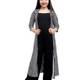Girls Striped Front-Open Shrug-image-85