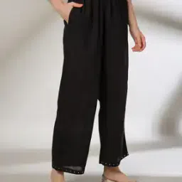 Women Mirror Embellished Palazzos-image-14