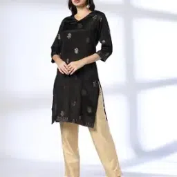 Women Floral Print Straight Kurta-image-27