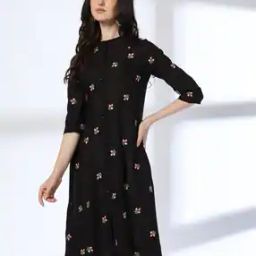 Women Floral Embroidered A-Line Kurta-image-69