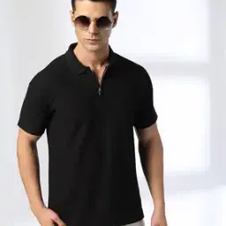 Self Structured Zipper Polo With Raglan Sleeve-image-24