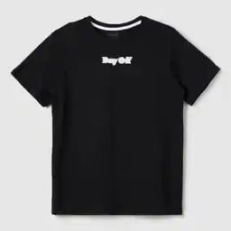 Typographic Print Stylised Fit Cotton Round-Neck T-Shirt-image-95
