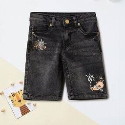 Graphic Print Regular Fit Cotton Shorts-12