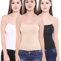 Pack of 3 Camisoles with Transparent Straps-image-37