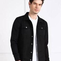 Men Regular Fit Denim Jacket with Flap Pockets-image-89