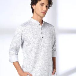Men Geometric Print Slim Fit Kurta-32