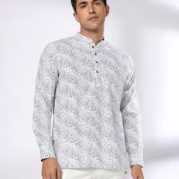 Men Printed Slim Fit Short Kurta-picture-20