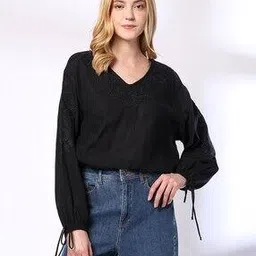 dnmx Women Embroidered Relaxed Fit Top-picture-7