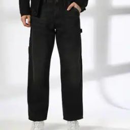 Men Lightly Washed Carpenter Jeans-image-24