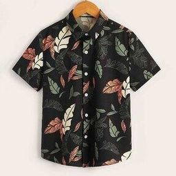 Boys Tropical Print Regular Fit Shirt-28