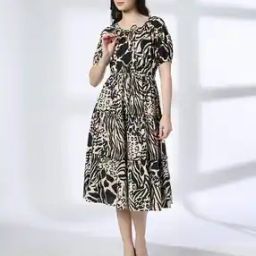 Women Animal Print Tiered Dress-image-68