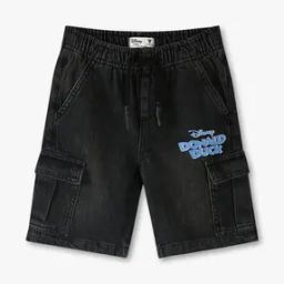 Boys Donald Duck Print Regular Fit Denim Shorts-48