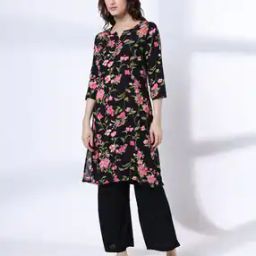 Women Floral Print Straight Kurta-image-15