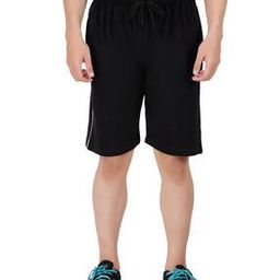 Knee-Length Drawstring Shorts with Contrast Piping-image-1