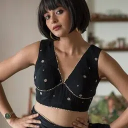 Embroidered Back-Open Blouse-image-89