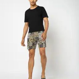 Men Geometric Print Boxers with Elasticated Waist-image-4